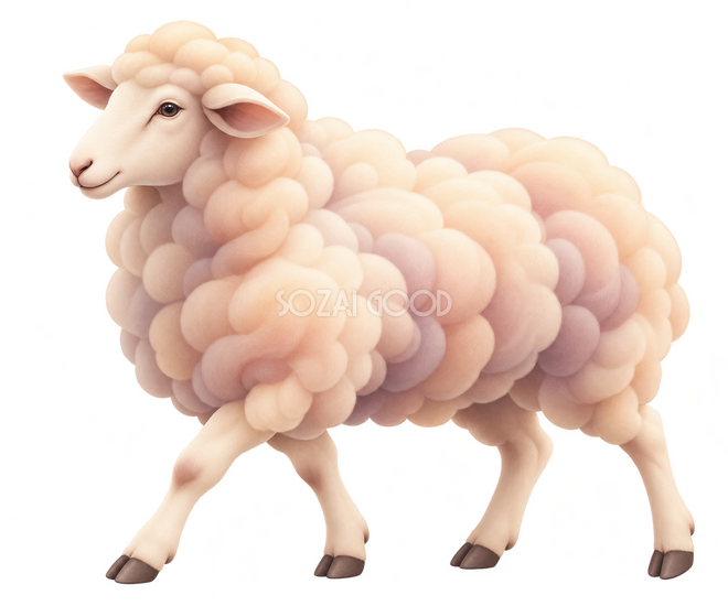 エアブラシで描いた歩く羊
