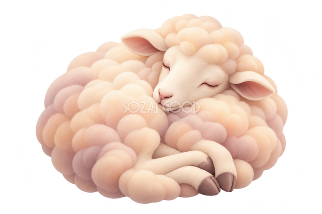 エアブラシで描いた眠る羊 エアブラシで描いた眠る羊