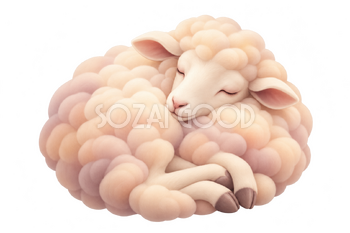 エアブラシで描いた眠る羊｜おしゃれな無料イラスト素材 118445