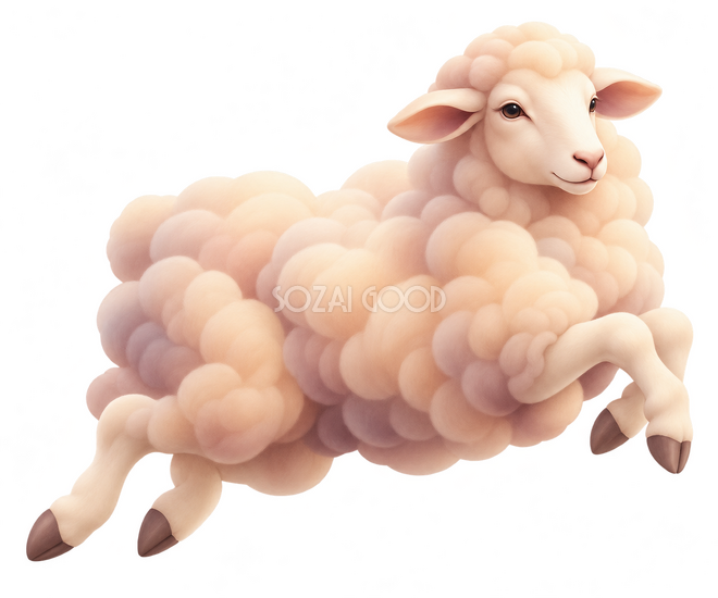 エアブラシで描いた跳ねる羊 エアブラシで描いた跳ねる羊