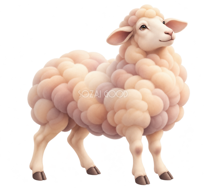 エアブラシで描いた見上げる羊 エアブラシで描いた見上げる羊
