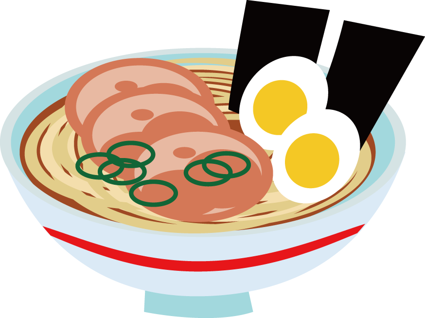ラーメン 食べ物-食材イラストに写真・文字を入れる
