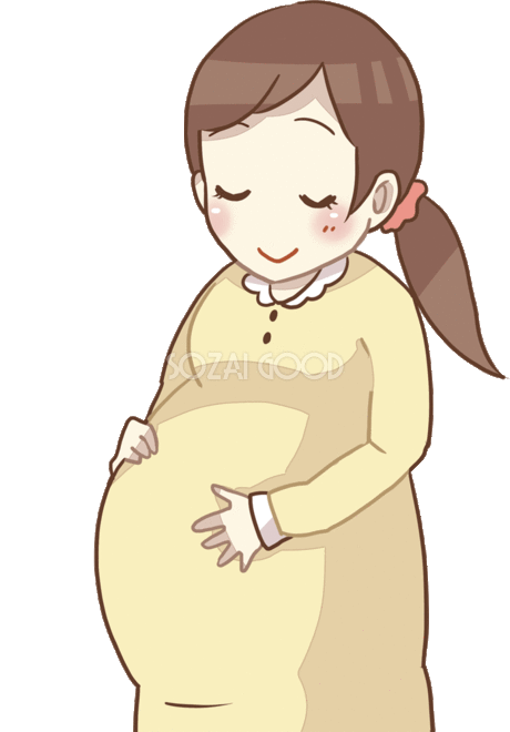 妊娠中の妊婦が幸せそう 動くgifアニメーション 無料イラスト 素材good