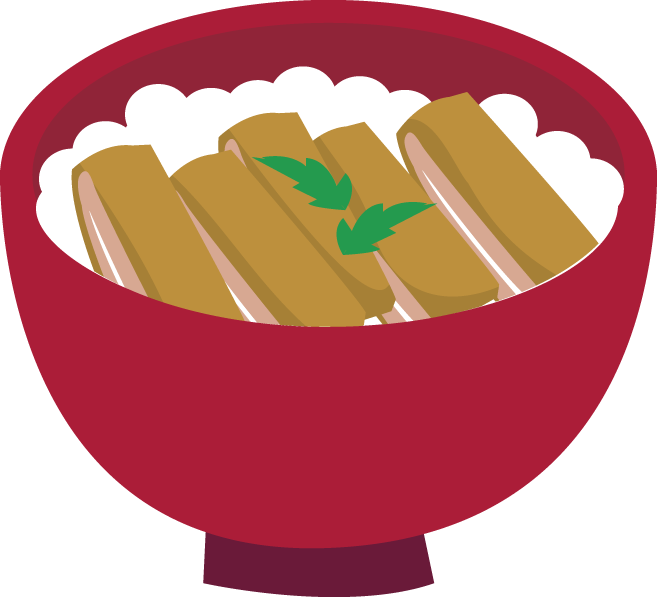どんぶり 食べ物-食材イラストに写真・文字を入れる