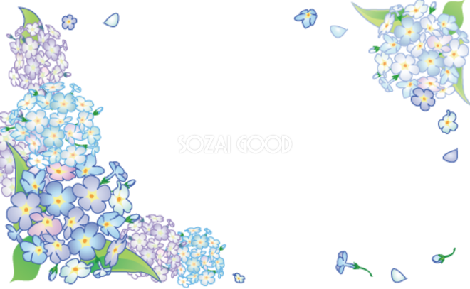 紫陽花フレーム枠イラスト無料フリー 素材good