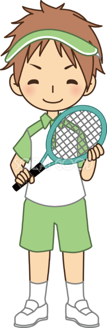 男性テニス選手がラケット 無料スポーツイラスト 素材good