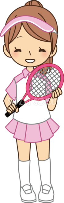 女性テニス選手がラケット 無料スポーツイラスト 素材good