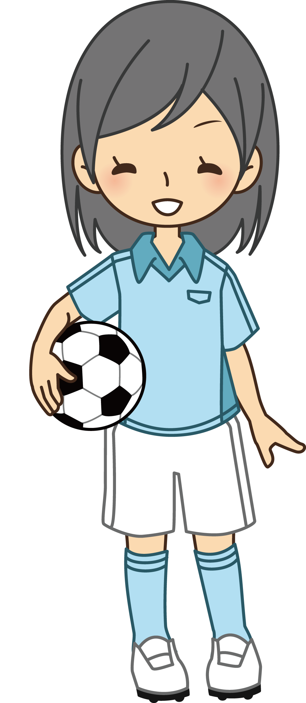 サッカーボール女性 無料スポーツイラストに写真・文字を入れる