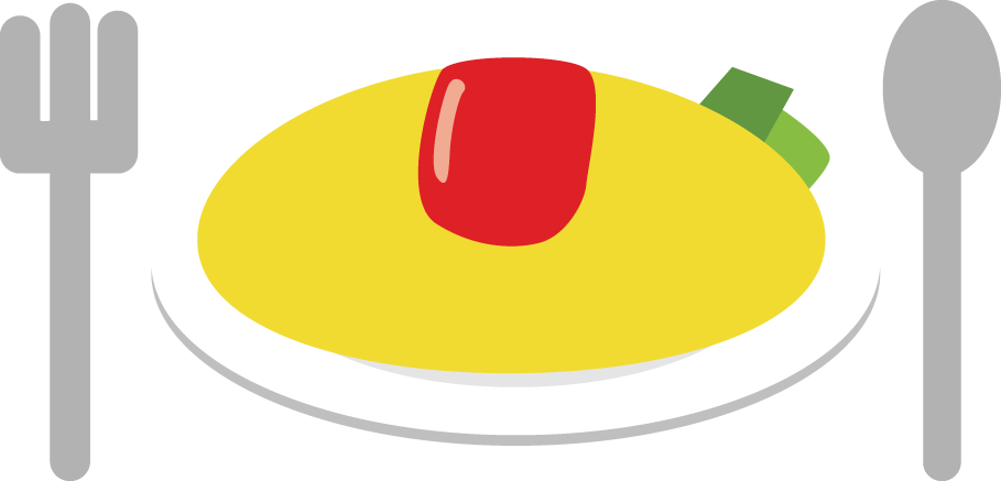 オムライス 食べ物-食材イラストに写真・文字を入れる