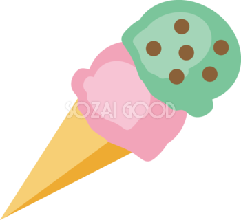 アイスクリーム 食べ物-食材イラスト
