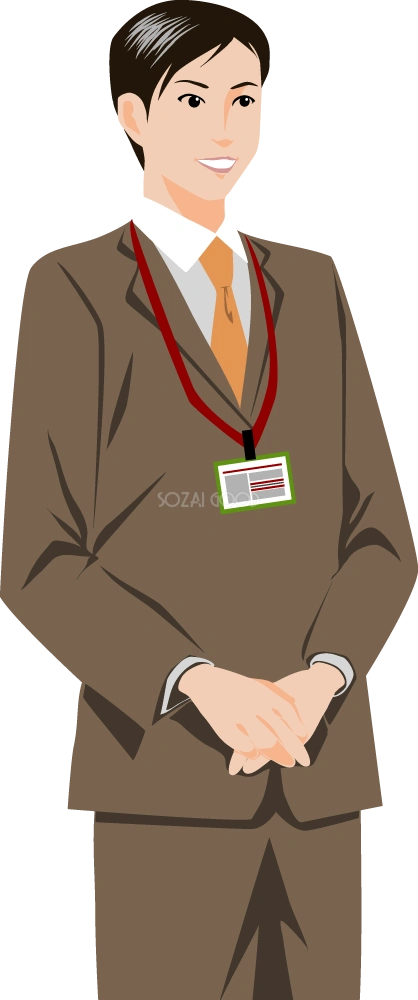 演説をするイケメン男性 ビジネスマン 無料イラスト