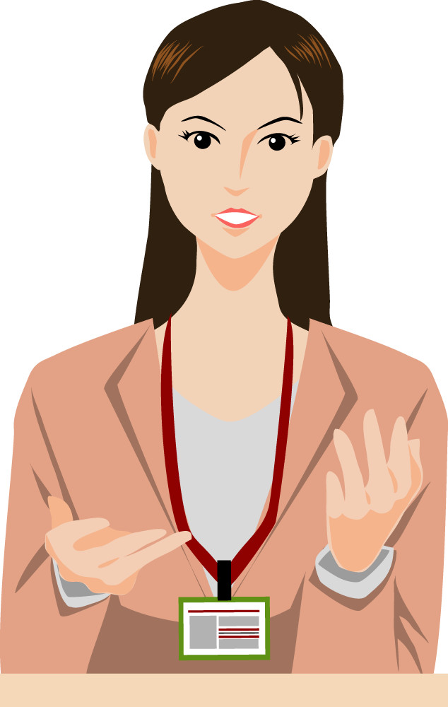 真剣に議論する女性 ビジネスマン 無料イラストに写真・文字を入れる