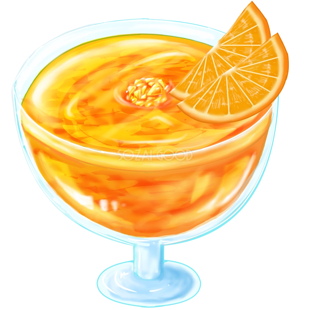 リアルなゼリー 食べ物 無料イラスト
