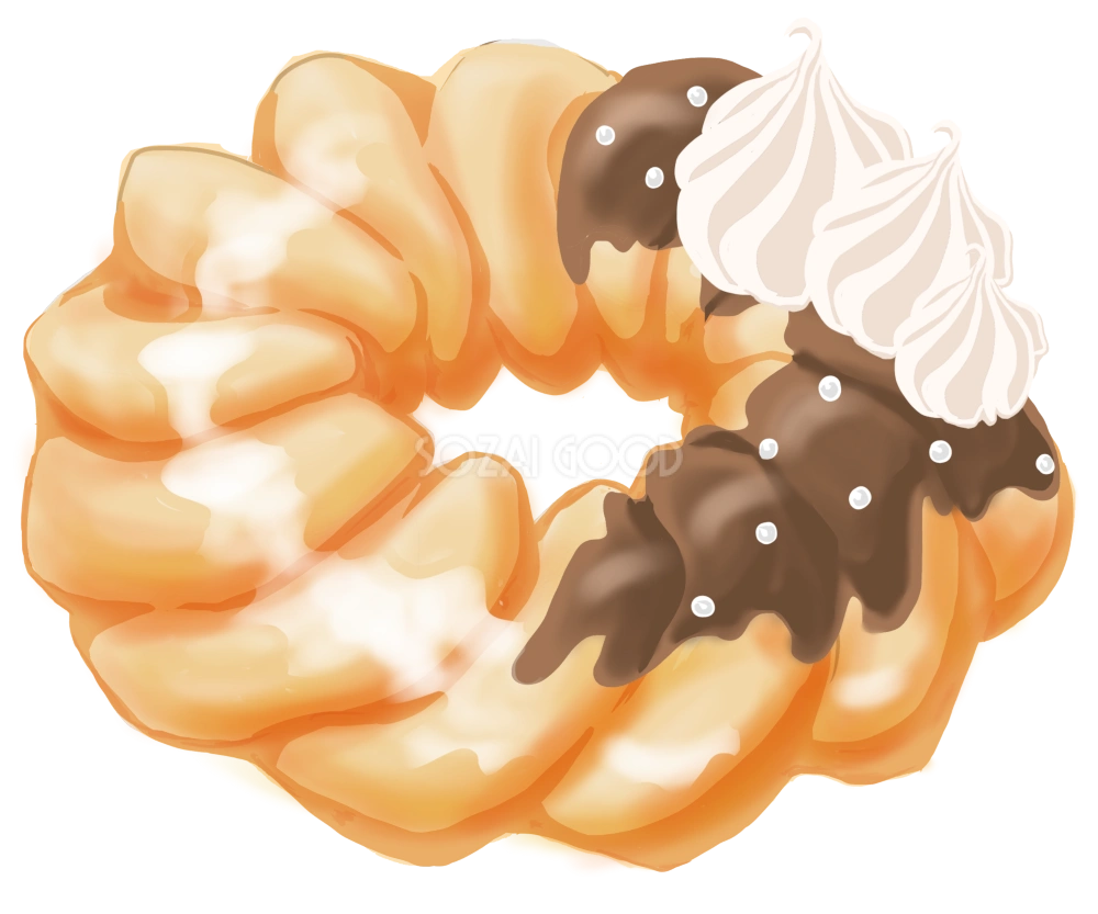 リアルなドーナツ・その2 食べ物 無料イラスト