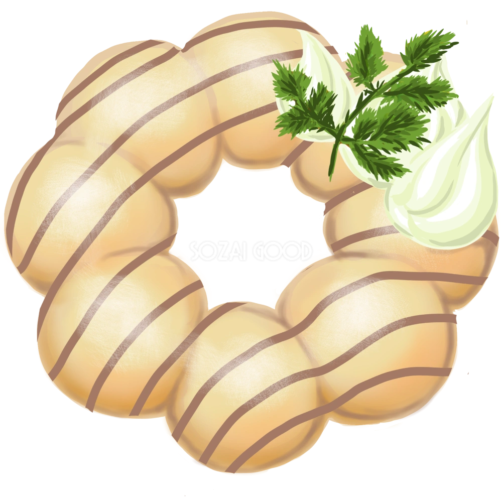 リアルなドーナツ・その３ 食べ物 無料イラスト