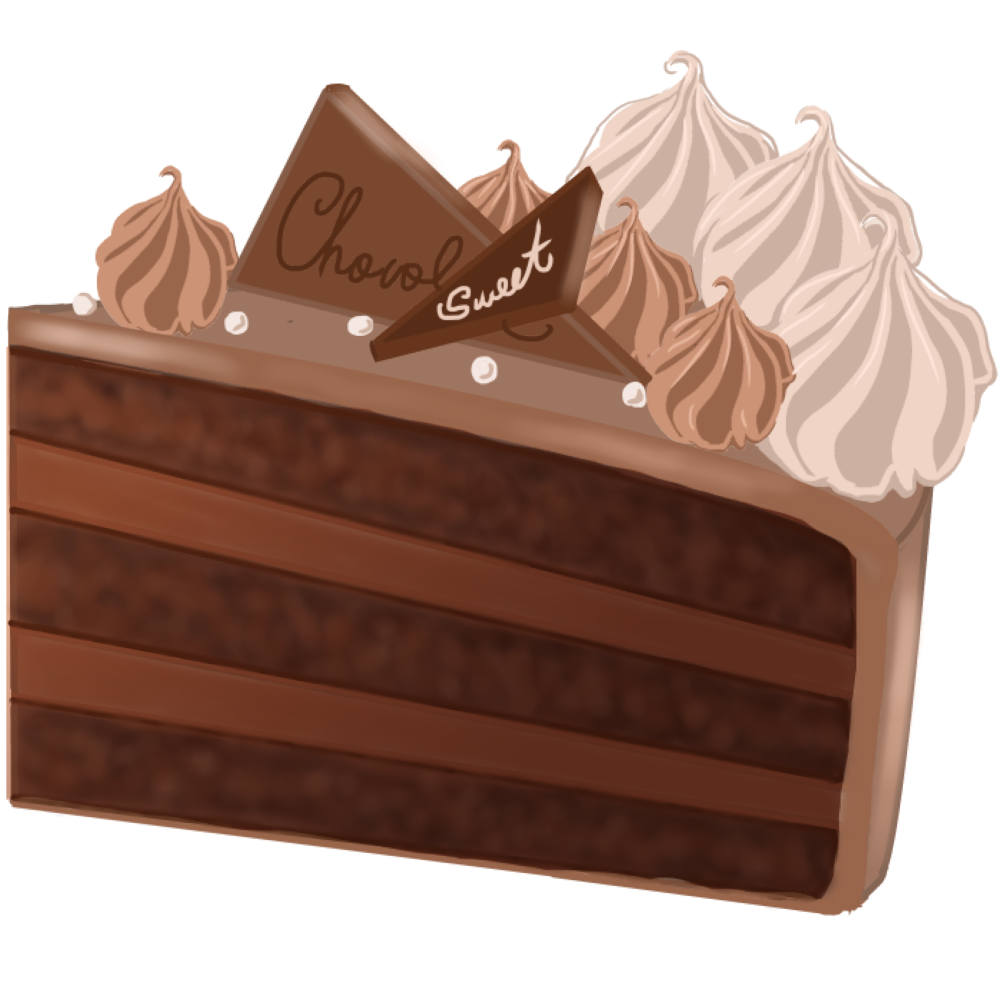 チョコレートケーキ 食べ物 無料イラストに写真・文字を入れる