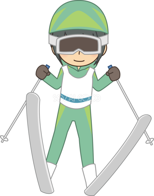スキージャンプ中の男性 無料スポーツイラスト 素材good