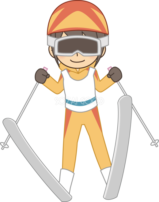 女性スキー選手のジャンプ 無料スポーツイラスト 素材good