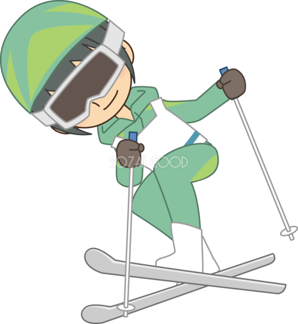回転する男性スキー選手 無料スポーツイラスト 素材good