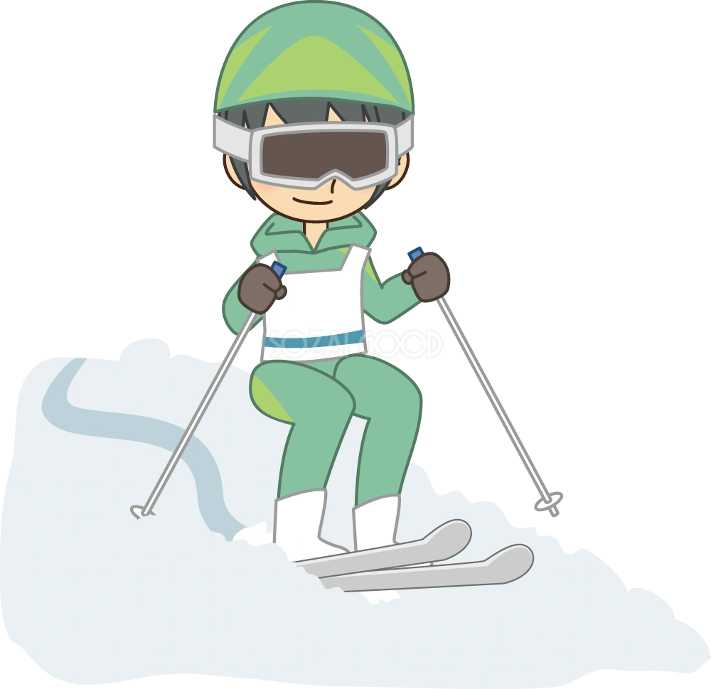 男性スキーモーグル選手 無料スポーツイラスト