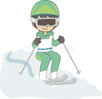 男性スキーモーグル選手 無料スポーツイラスト