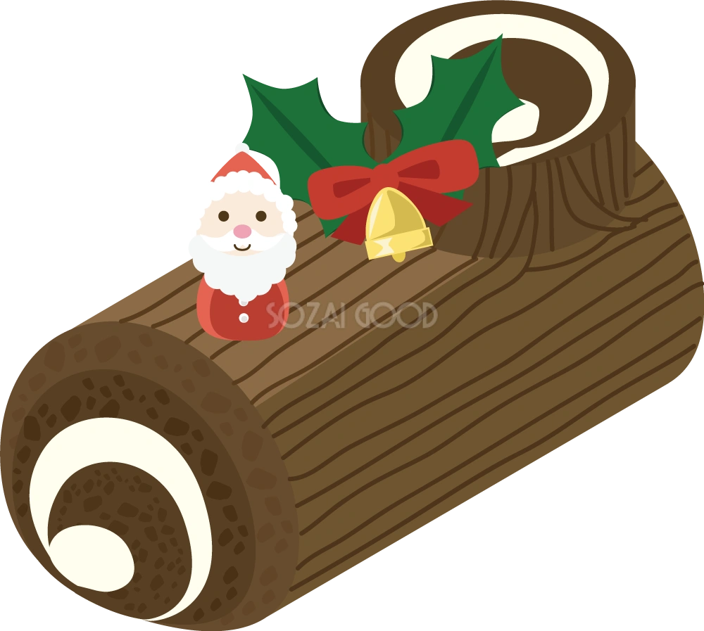 ブッシュドノエル 食べ物 無料イラスト
