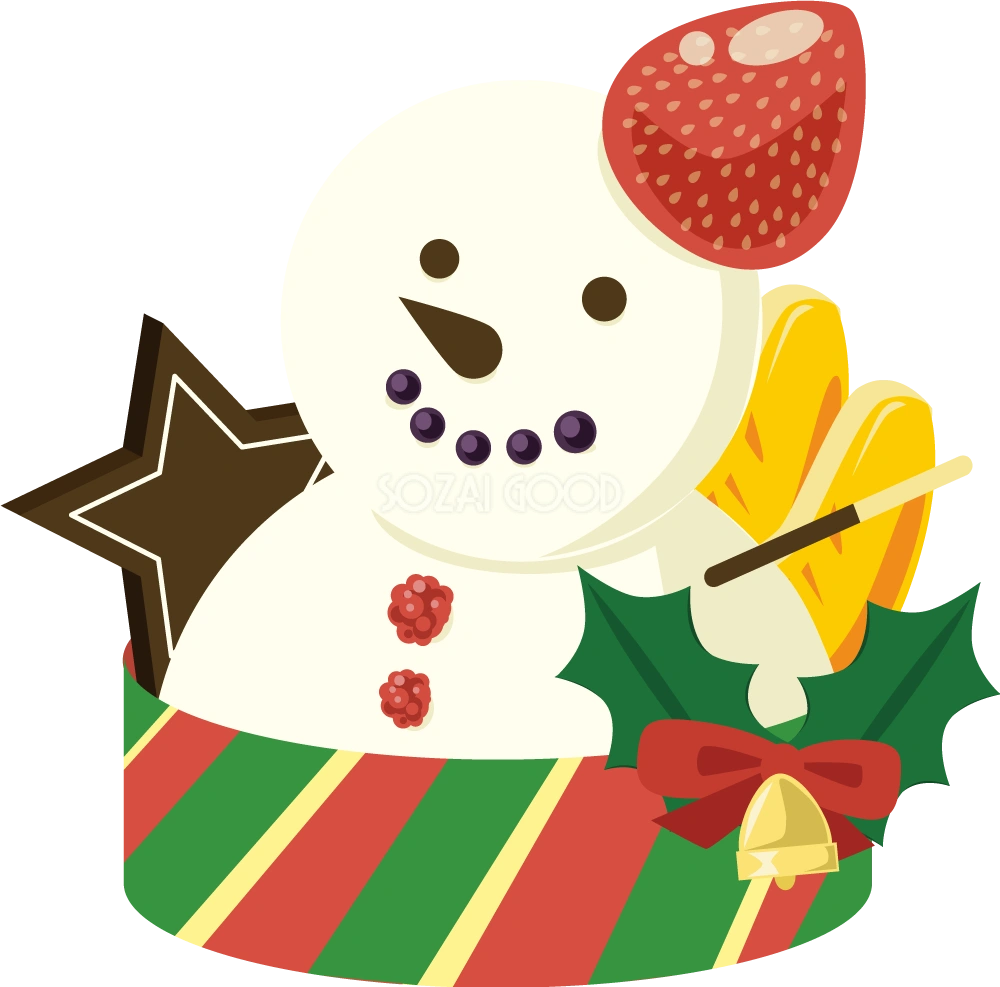 雪ダルマアイス 食べ物 無料イラスト