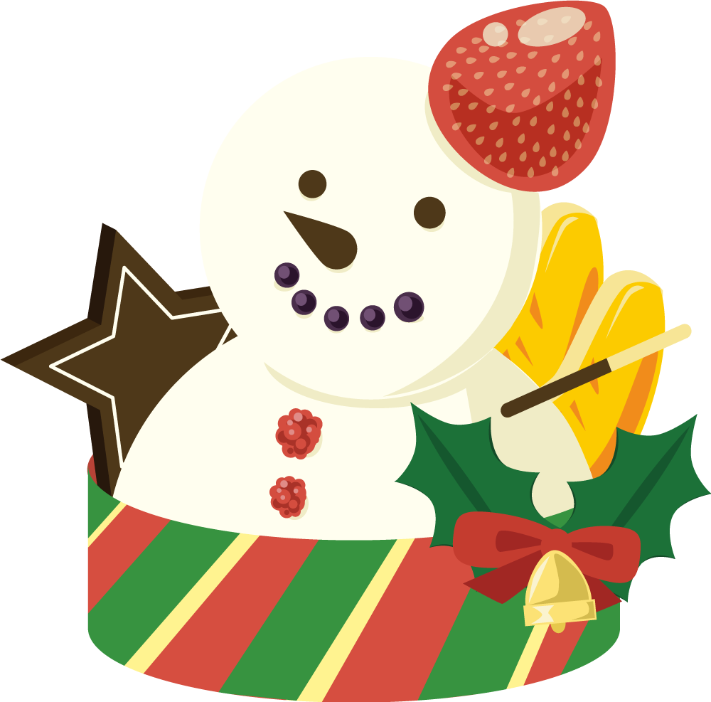 雪ダルマアイス 食べ物 無料イラストに写真・文字を入れる