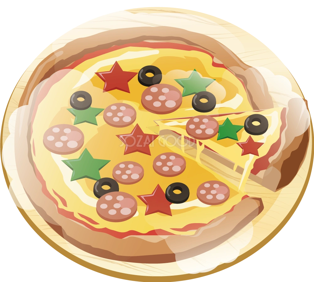 ピザ 食べ物 無料イラスト
