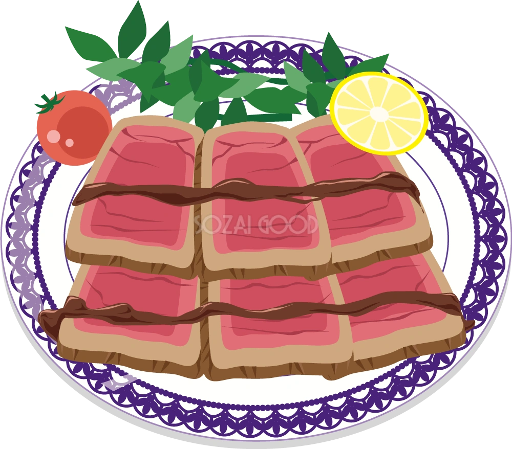 ローストビーフ 食べ物 無料イラスト