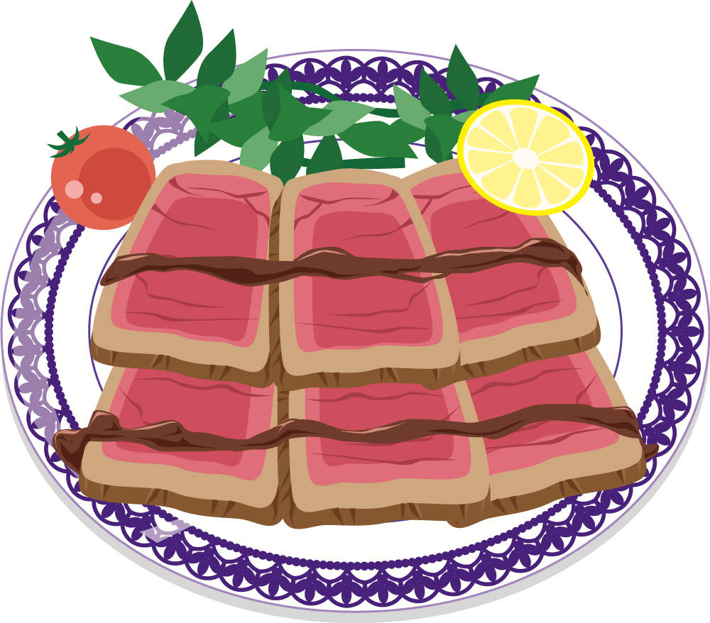 ローストビーフ 食べ物 無料イラストに写真・文字を入れる