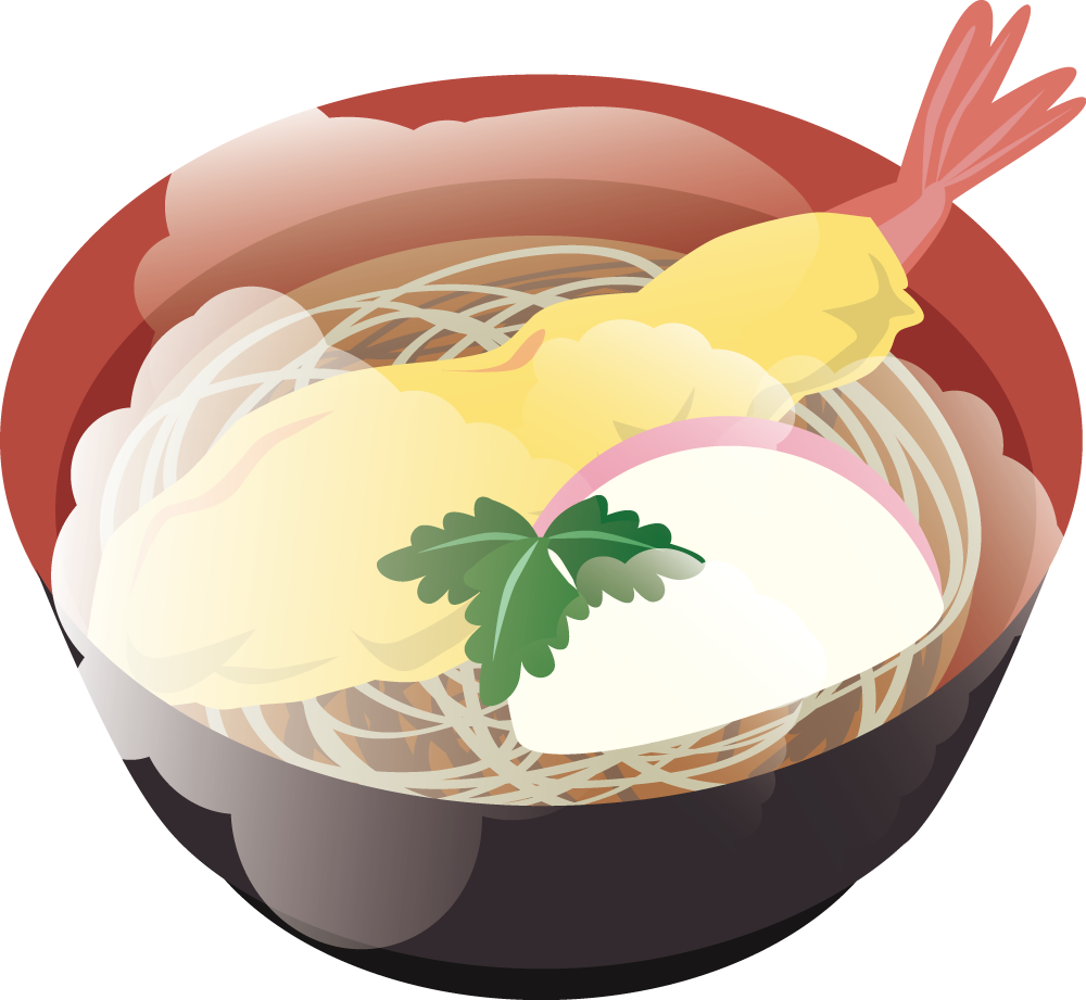 蕎麦 食べ物 無料イラストに写真・文字を入れる