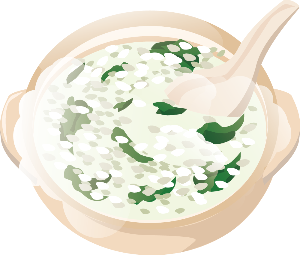 七草粥 食べ物 無料イラストに写真・文字を入れる