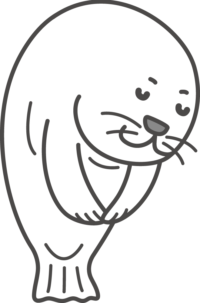 アザラシがお辞儀 無料イラストに写真・文字を入れる