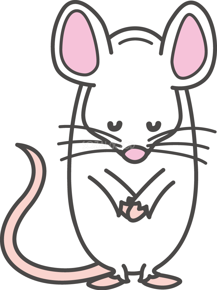 鼠がお辞儀 無料イラスト