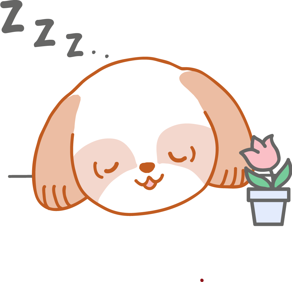 眠るシーズー 無料犬イラストに写真・文字を入れる
