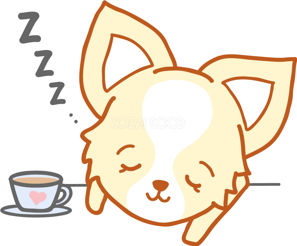眠るチワワ 無料犬イラスト