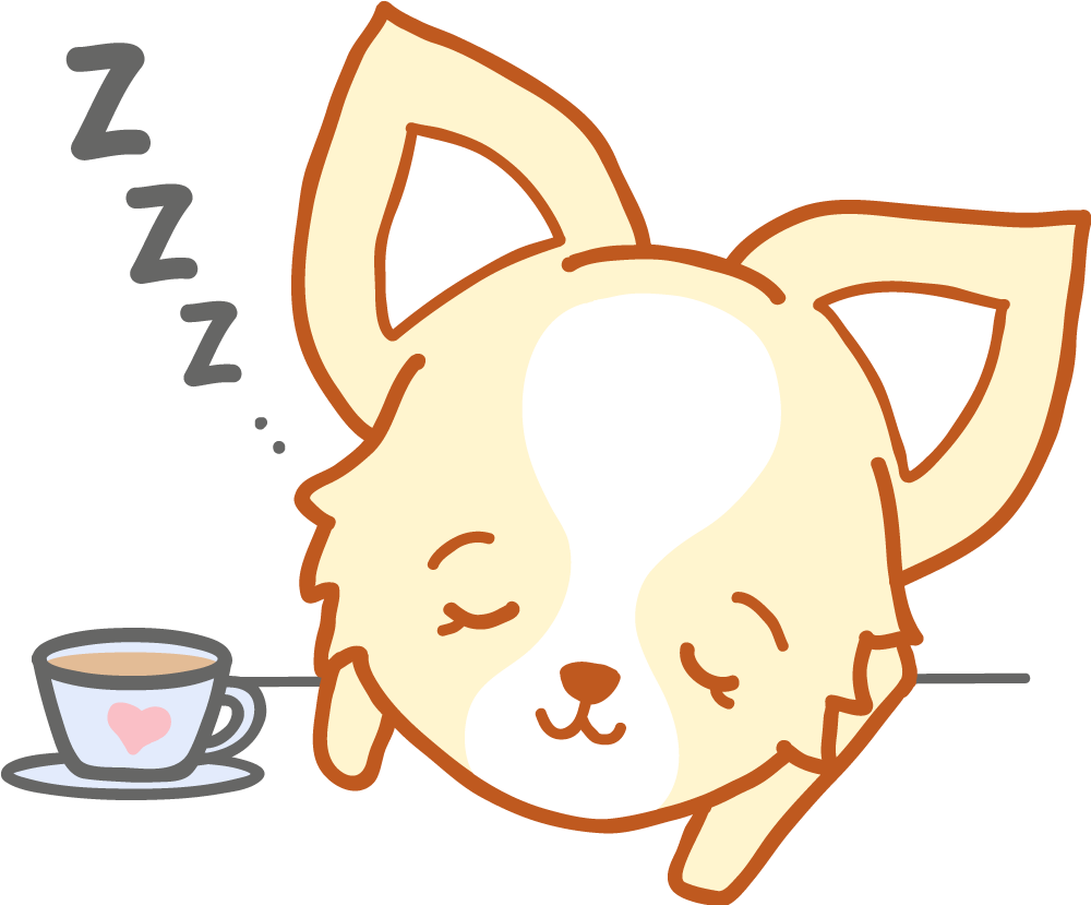 眠るチワワ 無料犬イラストに写真・文字を入れる
