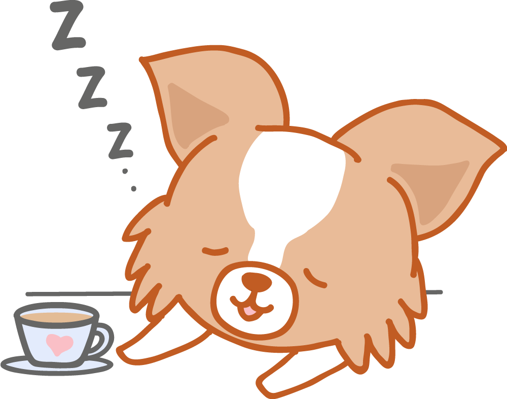 眠るパピヨン 無料犬イラストに写真・文字を入れる