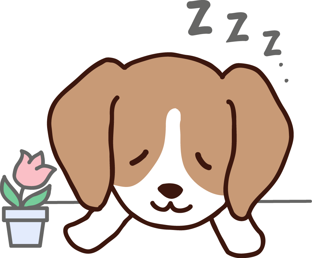 眠るビーグル犬 無料犬イラストに写真・文字を入れる