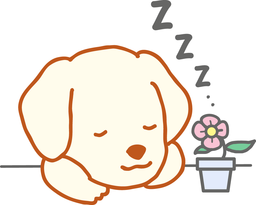 お眠りするラブラドール  無料犬イラストに写真・文字を入れる