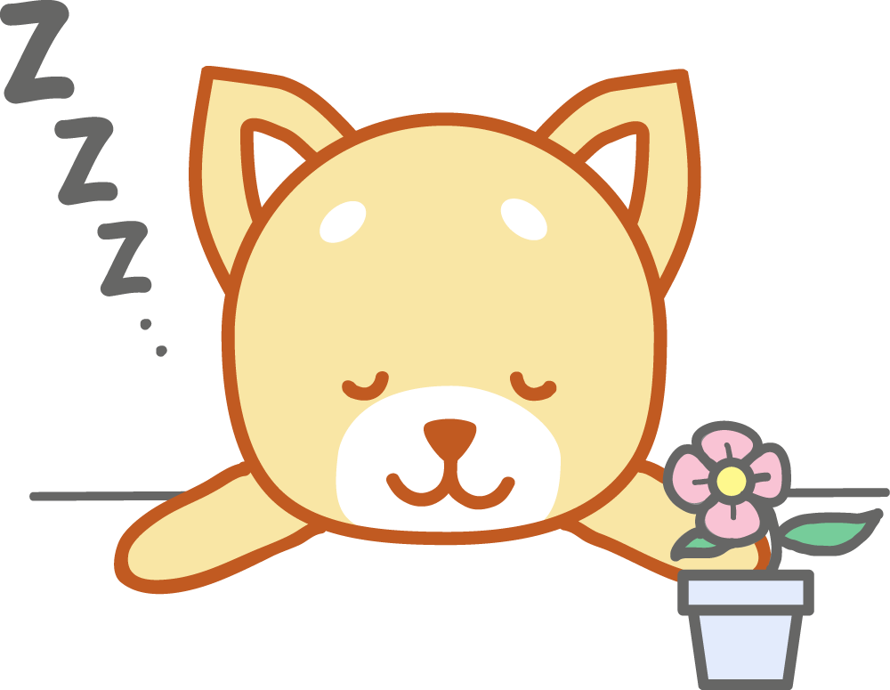 眠る柴犬 無料犬イラストに写真・文字を入れる