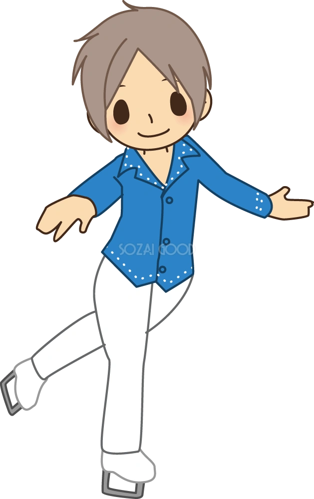 踊る男性フィギア選手 無料スポーツイラスト