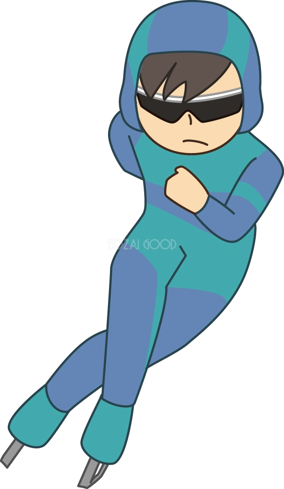 男性スピードスケート選手 無料スポーツイラスト