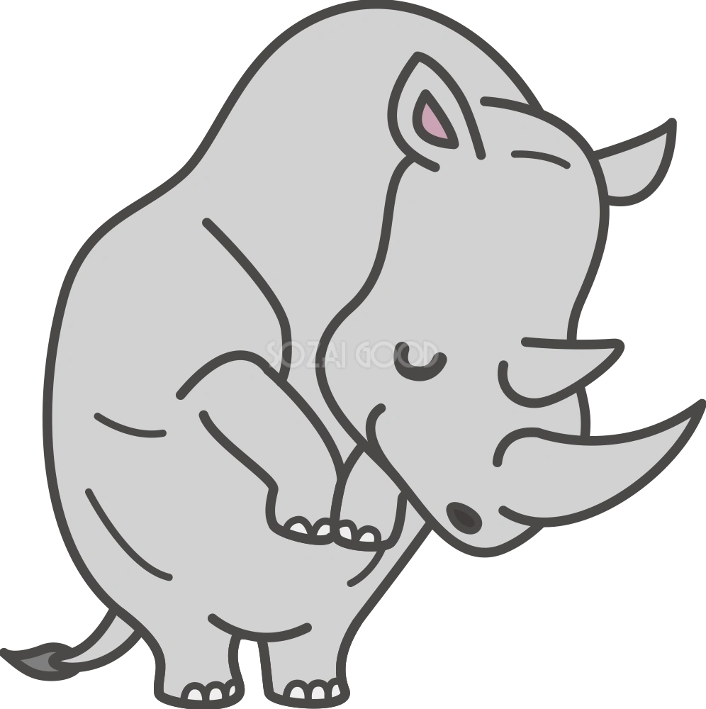 サイがお辞儀 無料イラスト