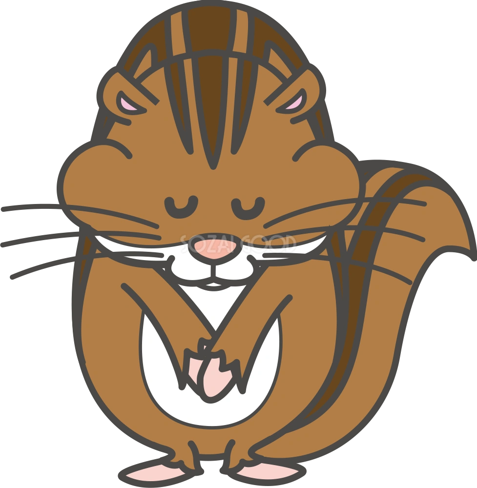 シマリスがお辞儀 無料イラスト