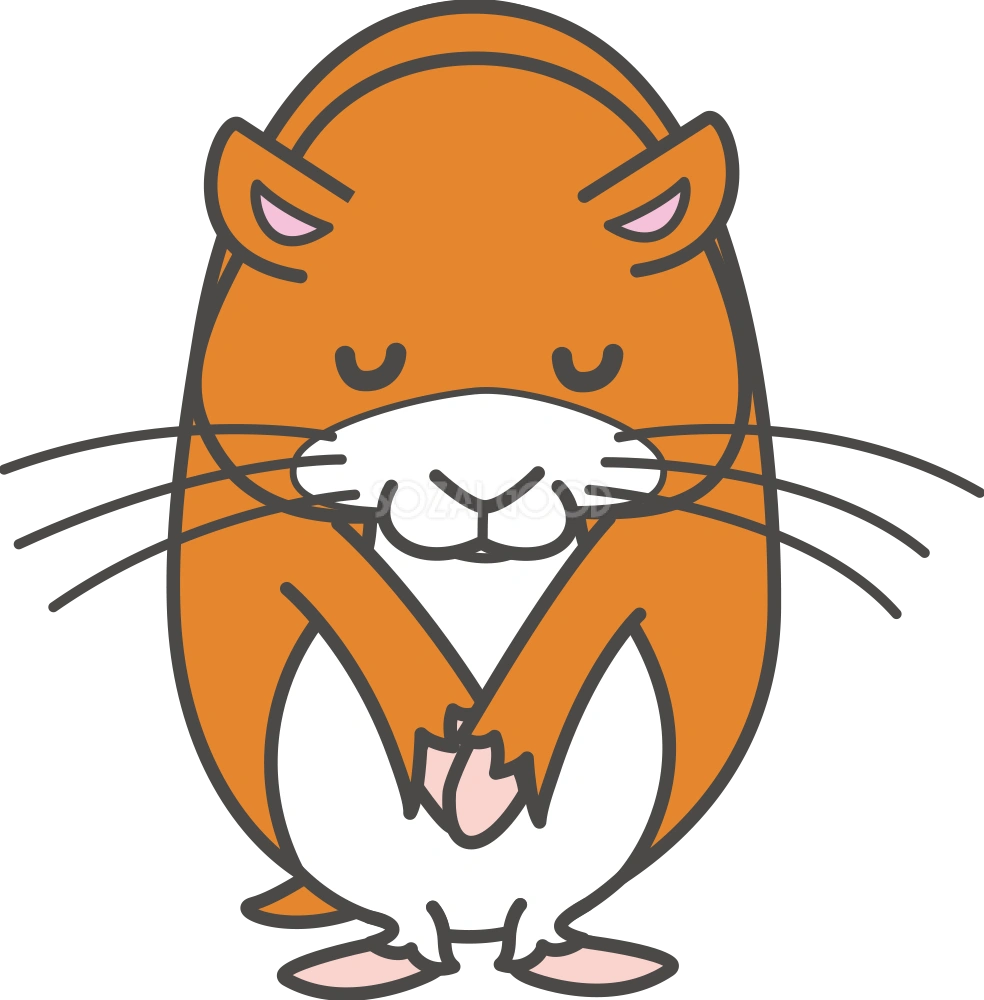 ハムスターがお辞儀 無料イラスト