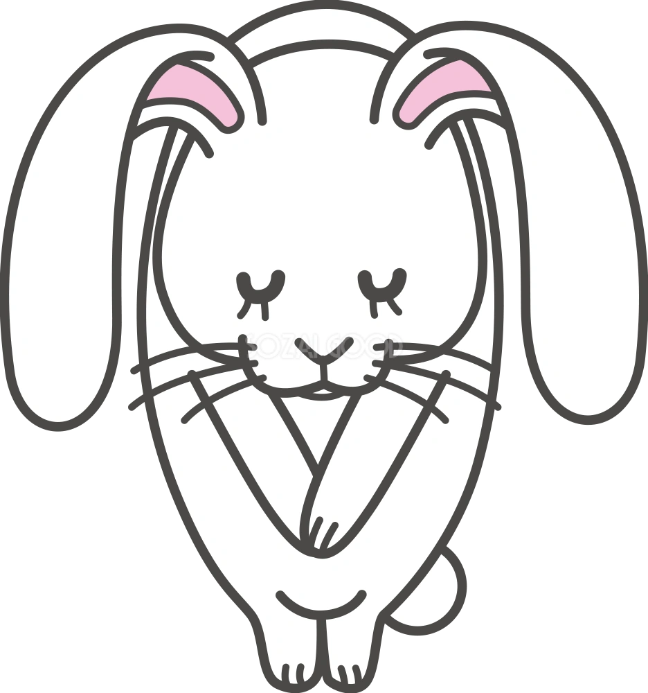 兎がお辞儀 無料イラスト