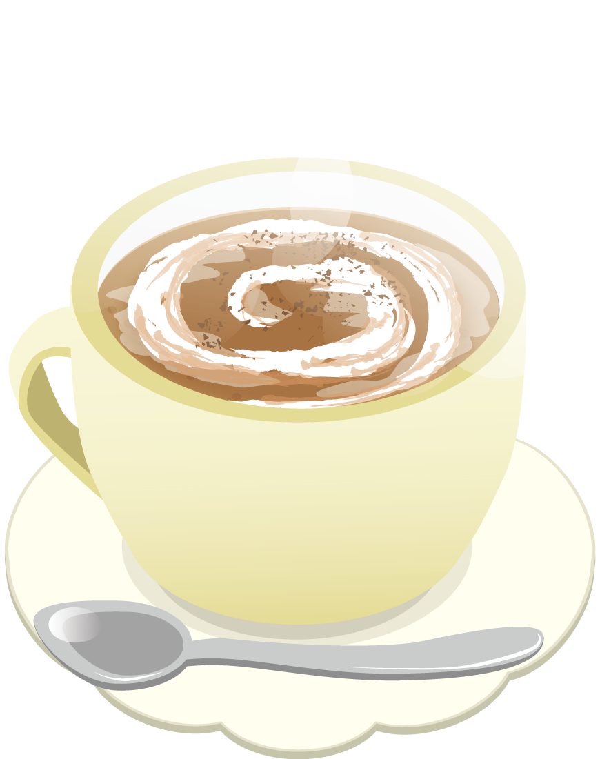 カプチーノ 食べ物 無料イラストに写真・文字を入れる