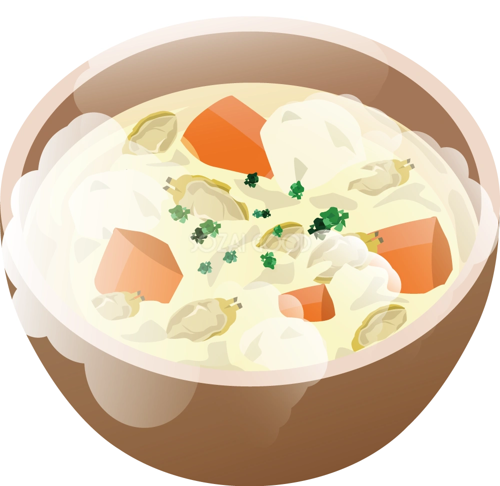 クラムチャウダー 食べ物 無料イラスト